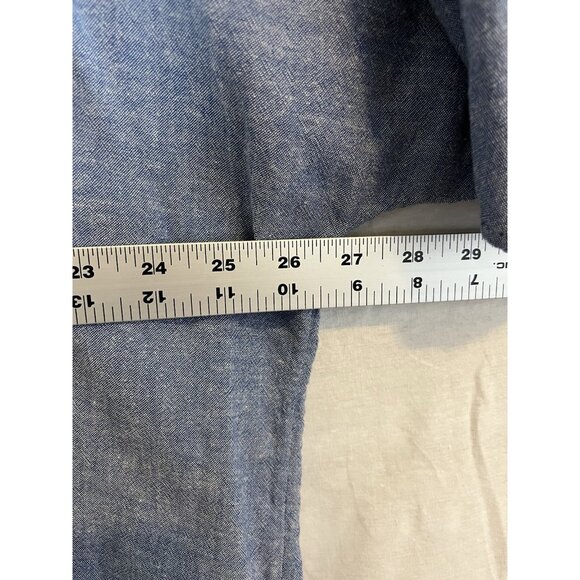Time and Tru Blue Cotton/Linen Blend Blouse XL (16-18) - Picture 7 of 8